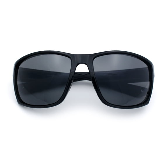 Choppers Wrap Sunglasses for Men UV400 Polycarbonate Lens Lightweight Sport Fit Durable Frame Driving Outdoor Eyewear Black Frame - Black Lens