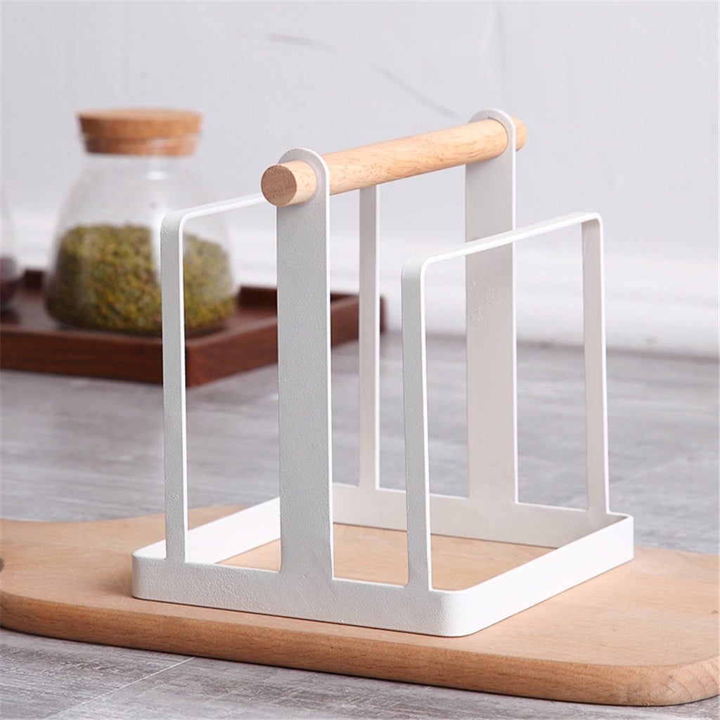 Chopping Board Rack Wooden Handle Multifunction Kitchen Metal Storage Shelf