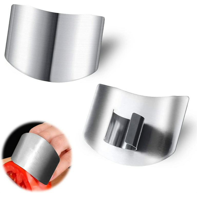 Finger Guard Cutting Protector, Stainless Steel Finger Shield Protector Adjustable Kitchen Safe Slice Tool Peeling Bean Nut Shells, Avoid Hurting