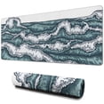 thumbnail image 1 of Choppy Green Waves&nbsp;mousepad Gamingwaterproofnon Slip&nbsp;for Office Home Work GamingmousepadsRubber Base Mousepad with Stitched Edges 31.5x11.8inches, 1 of 7