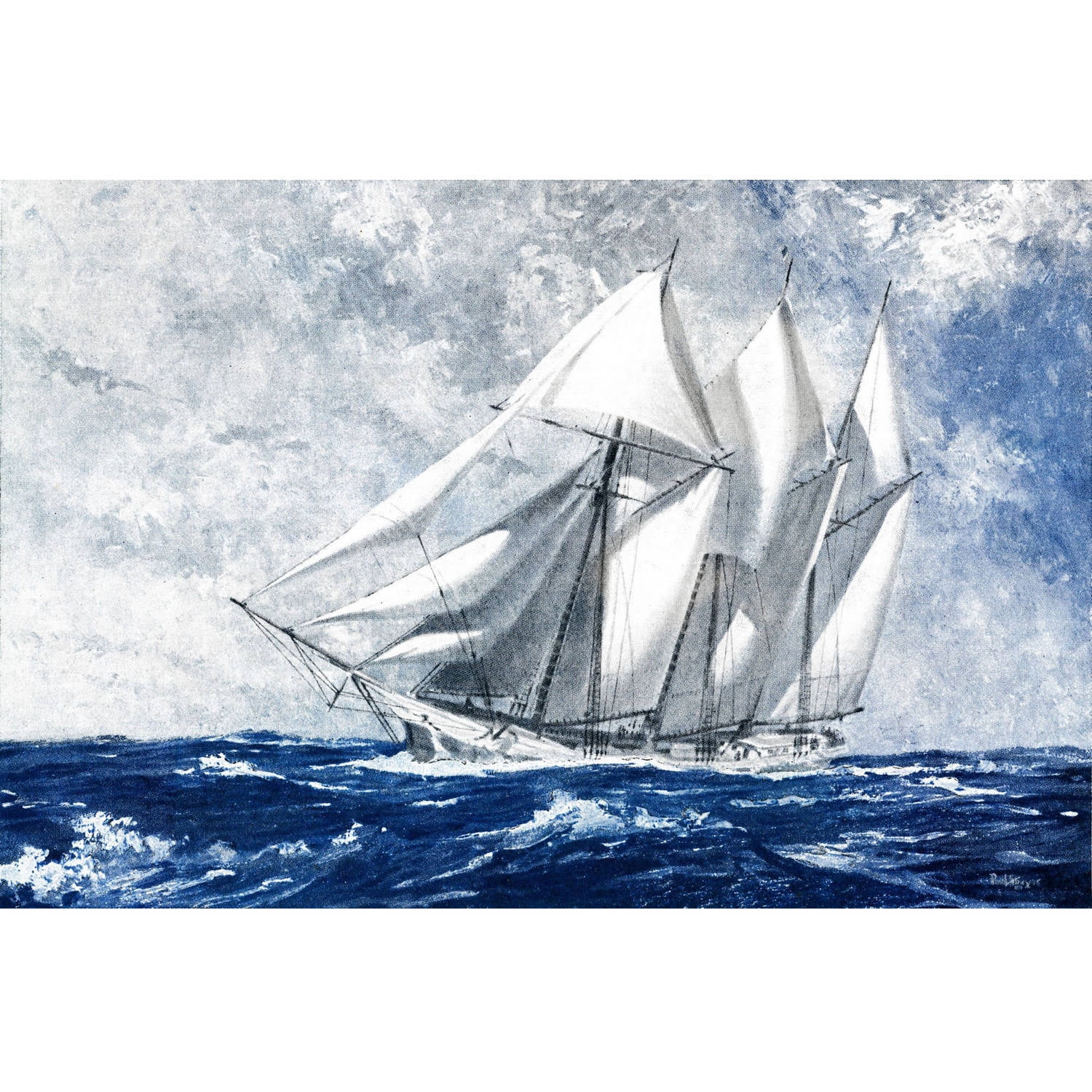 "Choppy Sea" Painting Print on Wrapped Canvas