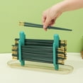 thumbnail image 1 of Chopstick Organizer Storage Rack | Rinseable Plastic Cutlery Holder with Drainage Tray, Humidity Protected, Easy to Clean, 11.81"x6.29"x3.14", Green, Multi-Functional Kitchen Utensil St, 1 of 6