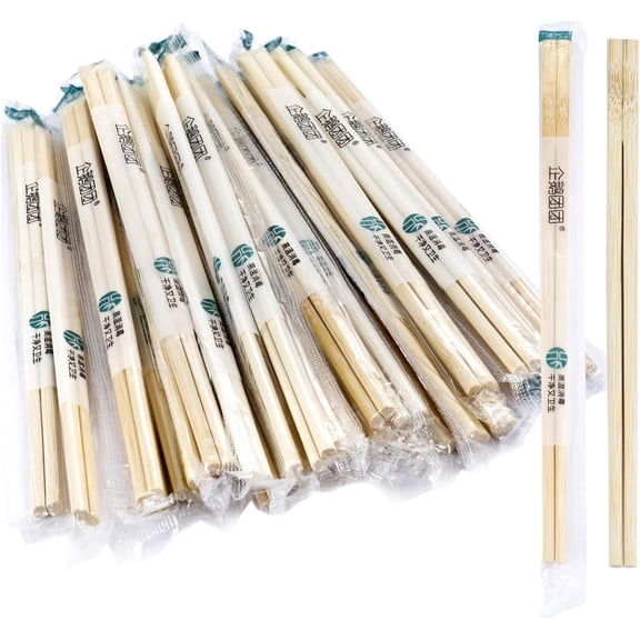 Chopsticks Disposable 50 Sets UV Treated Premium Disposable Bamboo Smooth Wooden Chopsticks Individually Wrapped Best for Sushi Chinese Japanese and Asian Food