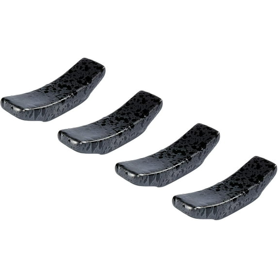 Chopsticks Holder Set of 4 Ceramic Chopstick Stand Rest Rack Spoon Fork Knife Holder Set(Black)