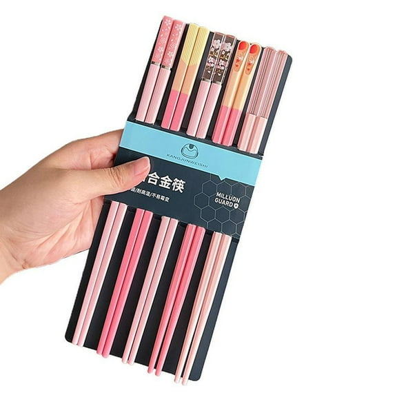 Hariumiu Chopsticks Set 5 Pairs Reusable Plastic Chopsticks Bpa-free Dishwa
