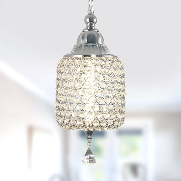 Chords Attic 1-Light Crystal Pendant Lighting Adjustable LED Ceiling Hanging Light Fixtures Fixture for Kitchen Island