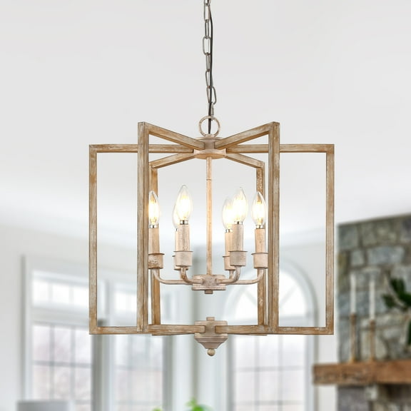 Chords Attic 20" 6-Light FarmhouseBirdcage Chandelier Adjustable Height Pendant Light Fixture for Living Room, Dining Room, Bedroom