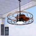 thumbnail image 1 of Chords Attic 24" 5-Blade Outdoor/Indoor Reversible Smart Ceiling Fan with LED Lights and Remote Control Included, 1 of 14