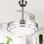 Chords Attic 36" 3-Blade Ceiling Fan with Light Kit and Remote Control for Living Room, Bedroom