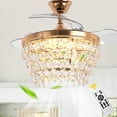 thumbnail image 1 of Chords Attic 42" Crystal Ceiling Fan with Lights and Remote Control, 6-Speed Reversible DC Motor, Adjustable Height for Living Room, Bedroom, 1 of 10