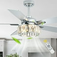 thumbnail image 1 of Chords Attic 52" 5-Blade Ceiling Fan with Lights and Remote Control, 6-Speed DC Motor, Timer and Reversible Function for Bedroom, Living Room and Dining Room, 1 of 12