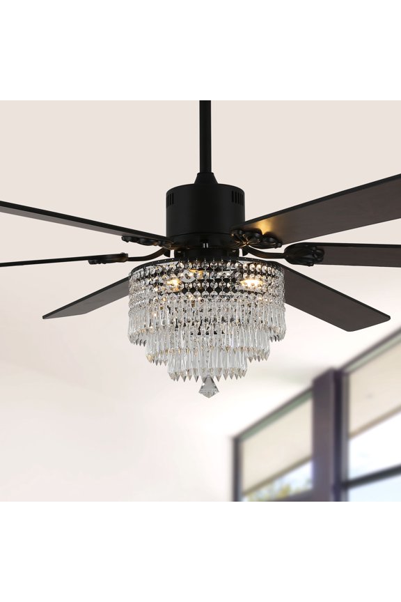 65" 6-Blade Reversible Ceiling Fan with Lights and Remote Control, 6-Speed, Timer Setting Quiet DC Motor