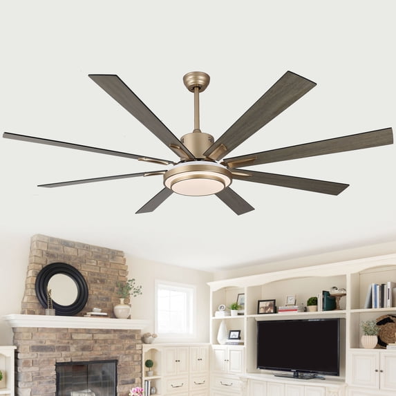 Chords Attic 72" 8-Blade Reversible Ceiling Fan with LED lights and Remote Control, 6-Speed, Timer Setting Quiet DC Motor