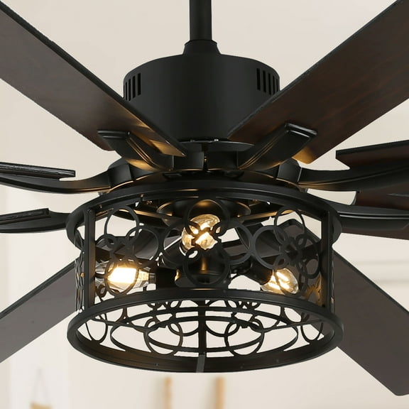 Chords Attic 72" Reversible 8-Blade Ceiling Fan with LED Lights, Remote 3-Color, 6-Speed and Timer