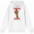 thumbnail image 1 of "Chords & Chaps" Cowboy Americana Adult White Long Sleeve Hoodie-Large, 1 of 3