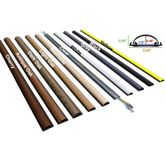 Chordsavers ChordSavers 1 Rail 2-3/8" Cable Cover, PVC, with Accessories Included, Black