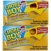12-pack Chore Boy Golden Fleece Scrub Cloth - Multipurpose Nonmetallic Scouring - 12 Pack, 2 Ct   Residential Use, Standard Application