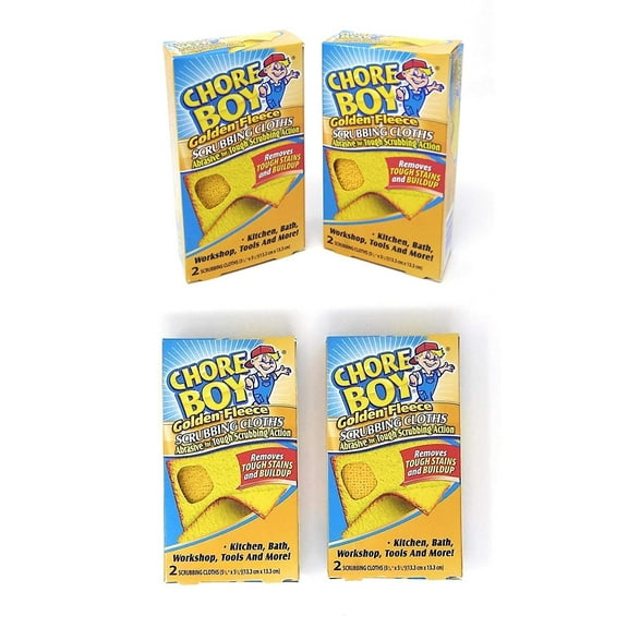 Chore Boy Golden Fleece Scrubbing Cloths  2-Units per Pack  4-Pack  Total of 8 Scrubbing Cloths