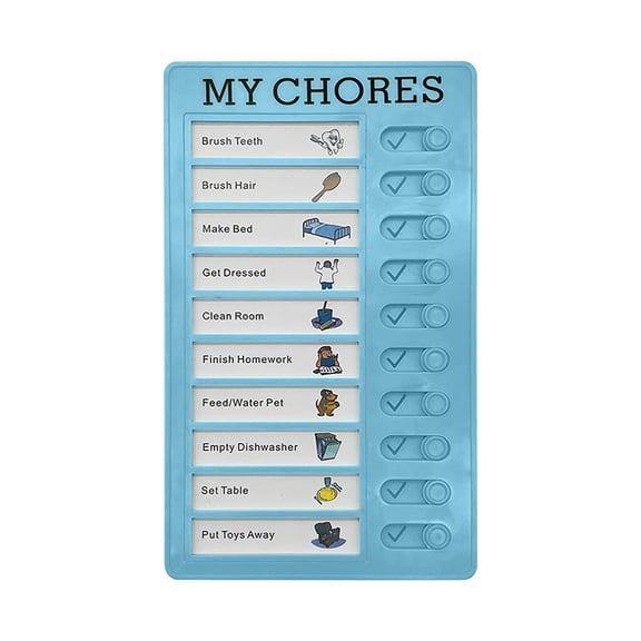 Chore Chart for Adults to do List, My Chores Checklist Task, Board Sliding Routine Chart, DIY Detachable Daily Checklist Planning Table, Blue, Makeup Organizers