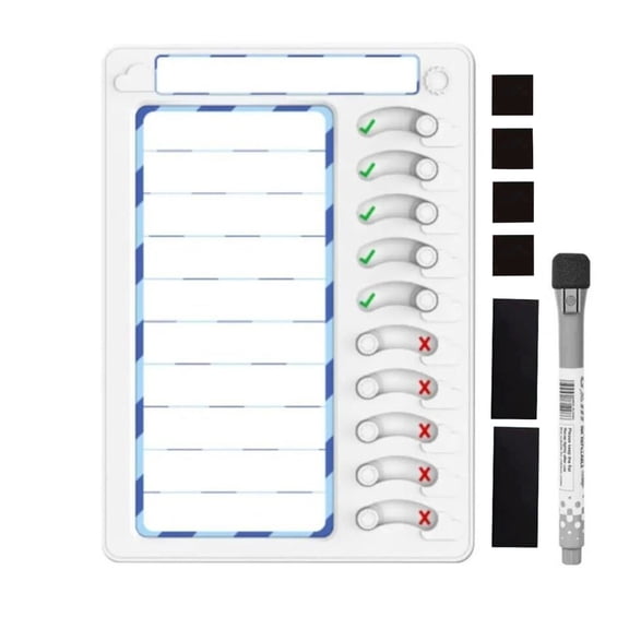 Chore Chart for Kids and Adults Sliding Morning Routine Chart Dry Erases Chore Chart Magnetic Checklist Board ADHD Tool