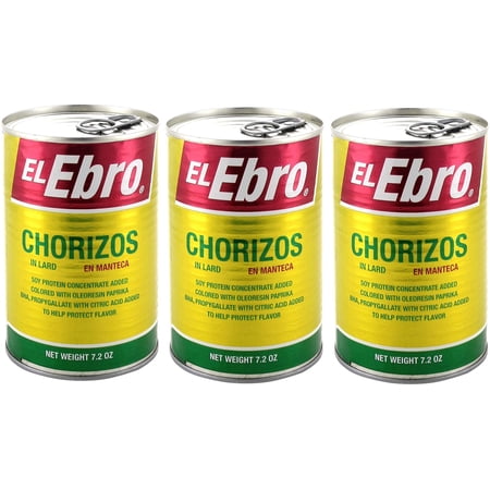 Chorizos in Lard by El Ebro 7.2 oz can Pack of 3