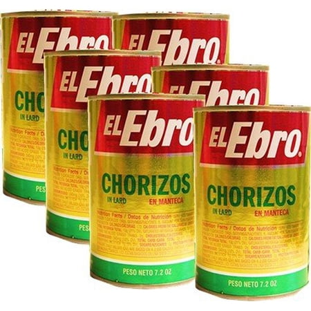 Chorizos in Lard by El Ebro 7.2 oz cans (Pack of 6)