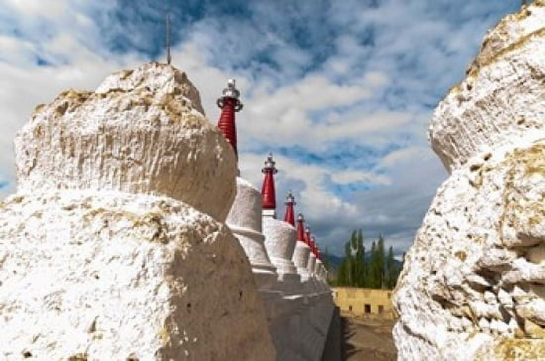 Chortens at the Thiksey Monastery Leh Ladakh India Canvas Art - Ellen Clark DanitaDelimont (24 x 36)
