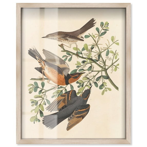 Chorus of Three Shadowbox Print Vintage Art by Art Remedy, Blonde Frame, 36 x 45