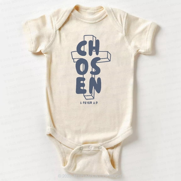 Chosen 1 Peter 2:9 Easter Bodysuit For Baby Cute Baby Onesie, BABY BODYSUIT LAT 4424