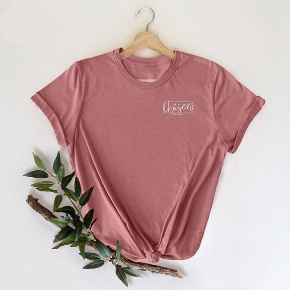 Chosen 1 Peter 2 9 Shirt, Christian Clothing, Chosen Pocket Shirt, Bible Verse Shirt, Minimalist Church T-Shirt, Religious Mom Birthday Gif, F4622 All Size S-5Xl