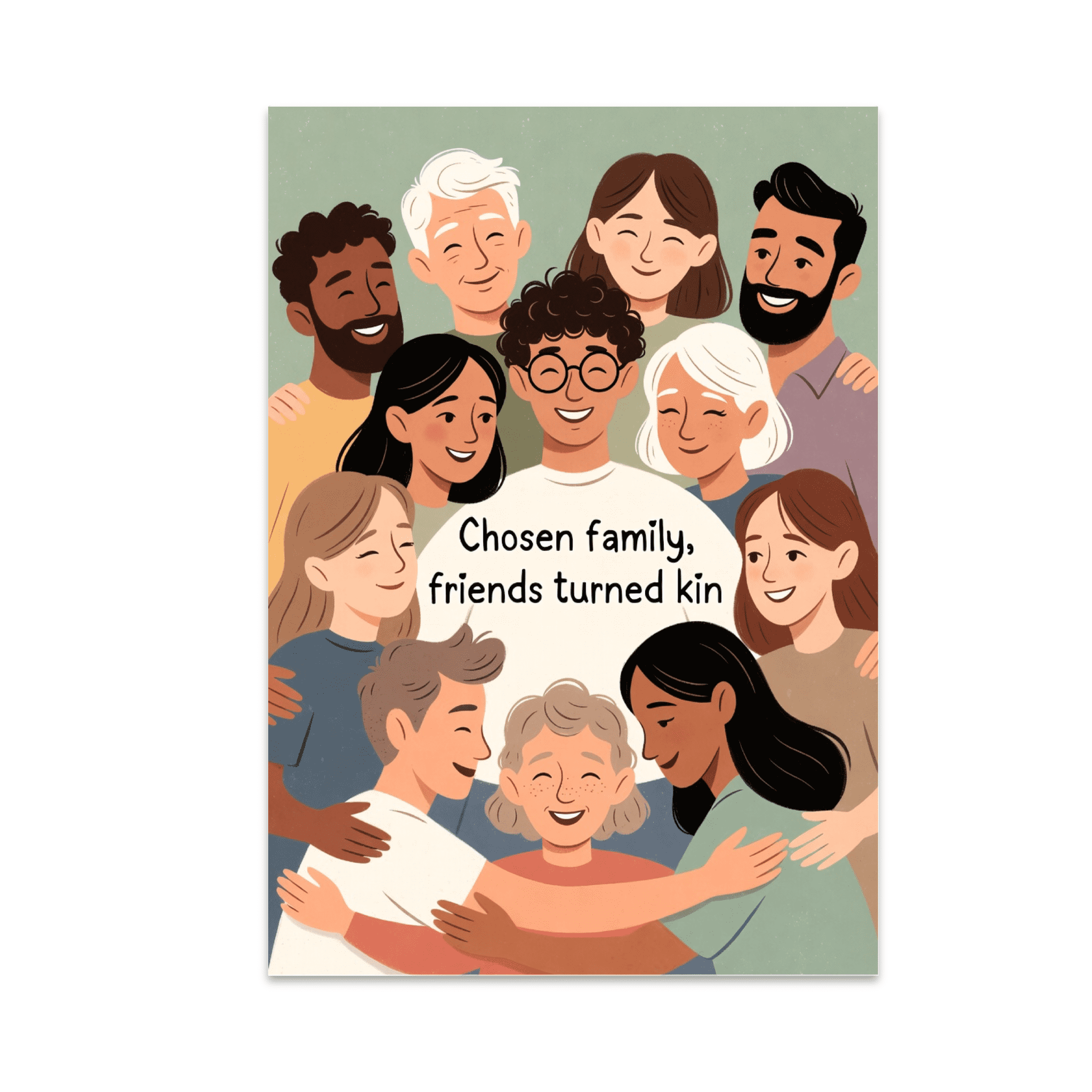 Kin Club Poster Chosen Family Friends Turned Kin Art - Inclusive Family Wall Art ...