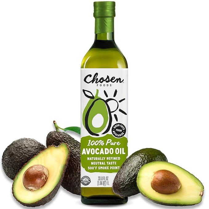 Chosen Foods 100% Pure Avocado Oil, Keto Diet Friendly, Kosher Oil for Baking, High-Heat Cooking, Frying, Homemade Sauces, Dressings and Marinades (1 liter) ( Pack of 2 )