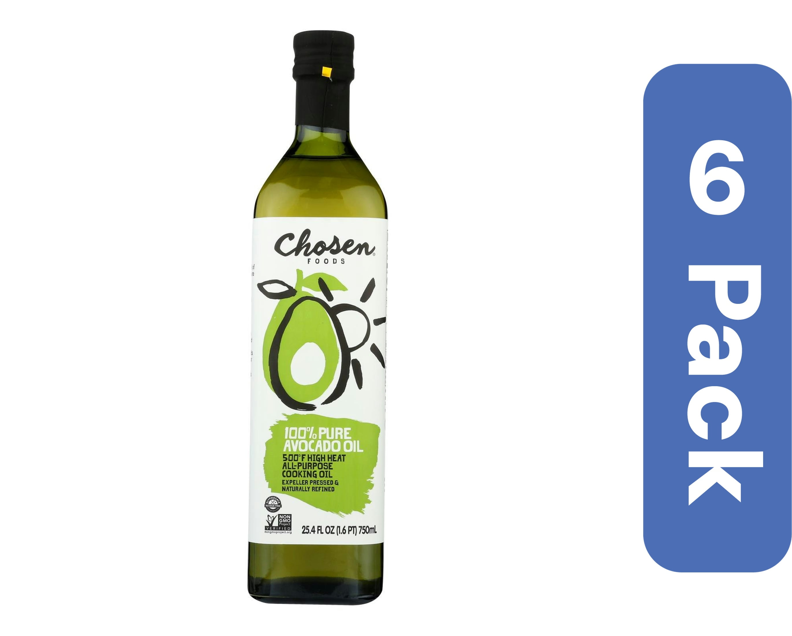 Chosen Foods Avocado Oil 750 ml (Pack Of 6)