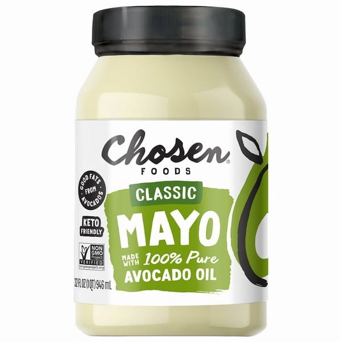 Chosen Foods Avocado Oil Mayonnaise, 32 fl oz, Avocado Oil-Based