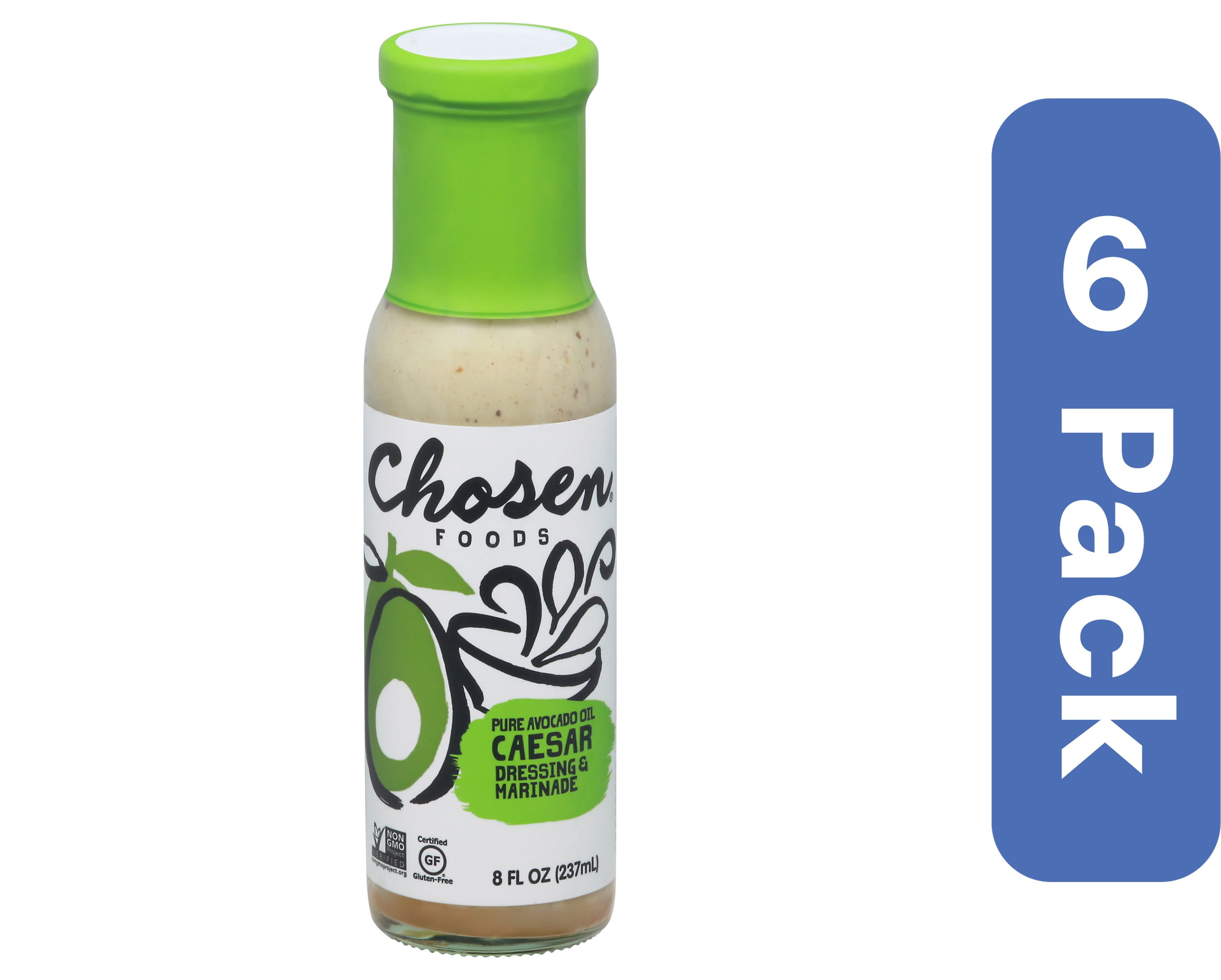 Chosen Foods Caesar & Marinated Dressing 8 oz (Pack Of 6)