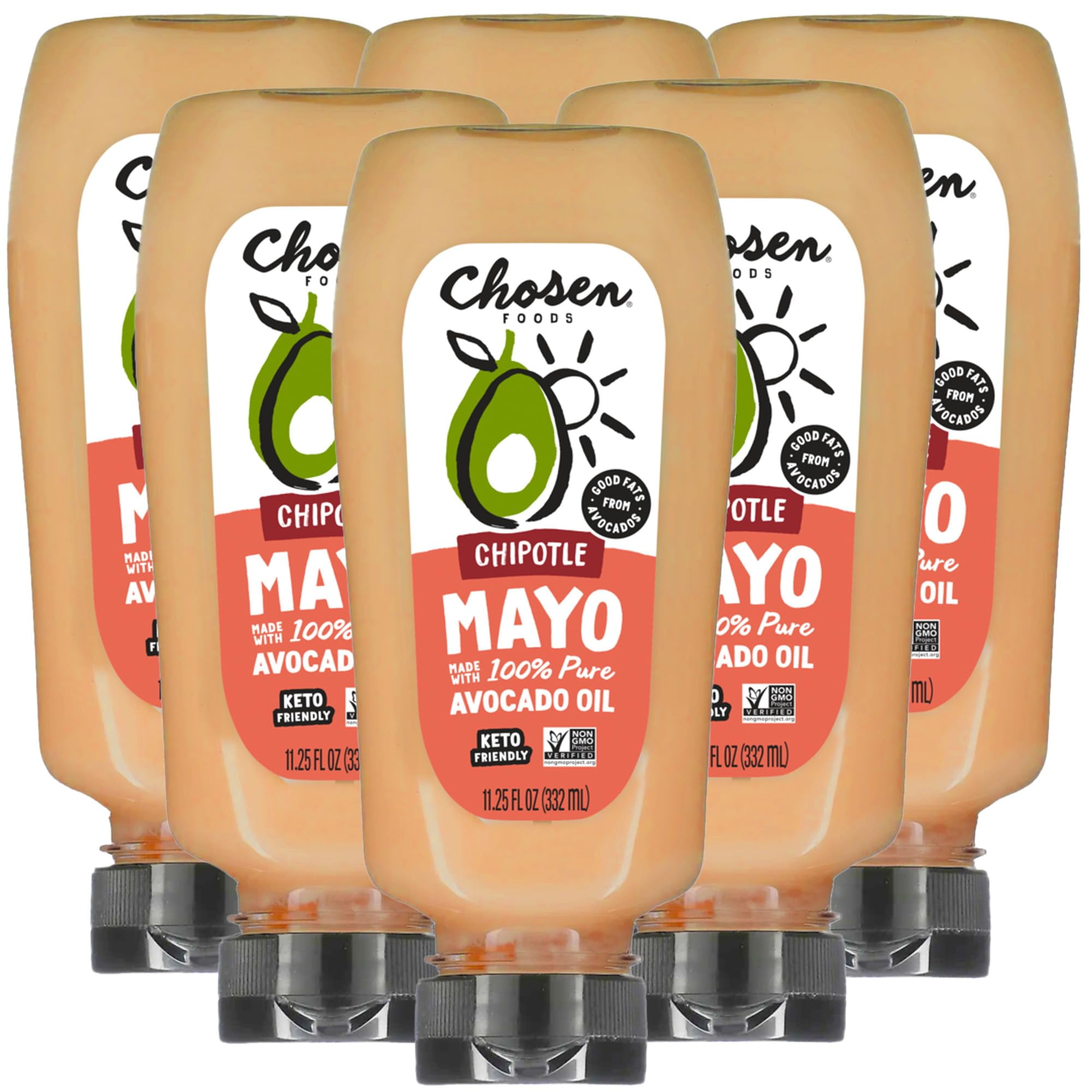 Chosen Foods Chipotle Mayonnaise Squeeze 11.25 oz (Pack of 6)