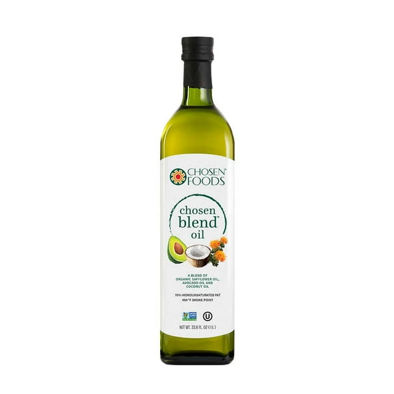Chosen Foods Organic Chosen Blend Oil, 16.9 oz., Non-GMO for High-Heat Cooking, Baking, Frying, 490° F Smoke Point