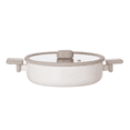 thumbnail image 1 of Chou Chou Kitchen Nonstick 2.6QT Low Stock Pot with Silicone Rim Lid, Healthy Cooking Ceramic Coating Casserole with Handle, Induction Compatible Cookware, Hot Pot Stew, Made in Korea (9.5" / 24cm), 1 of 8