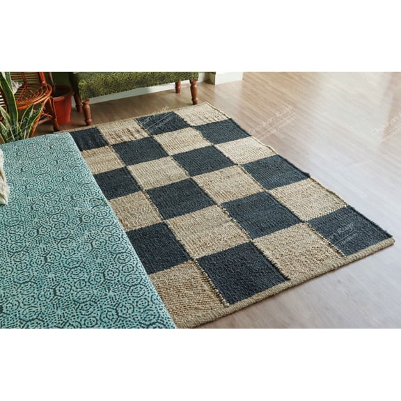 Chouhan Rugs Natural Jute Hemp Rug Bohemian Rug Decor Rug Handwoven Rug Custom Rug Decorative Rug