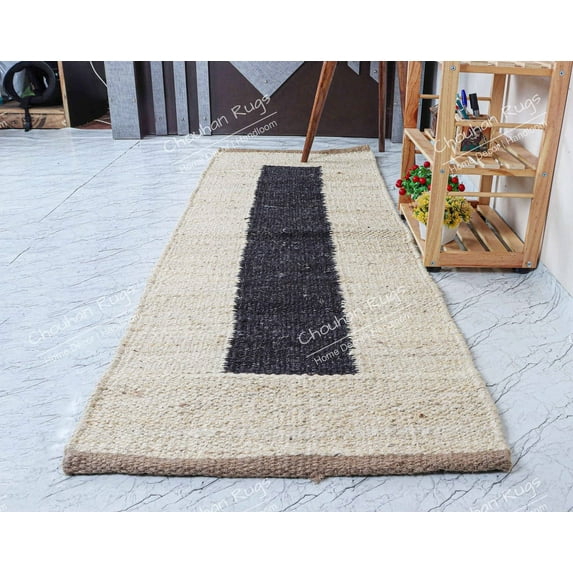 Chouhan Rugs Natural Jute Hemp Runner Rug Bohemian Rug Decor Rug Handwoven Rug Custom Rug Decorative Rug