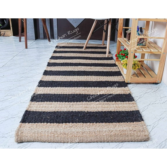 Chouhan Rugs Natural Jute Hemp Runner Rug Bohemian Rug Decor Rug Handwoven Rug Custom Rug Decorative Rug