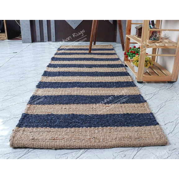 Chouhan Rugs Natural Jute Hemp Runner Rug Bohemian Rug Decor Rug Handwoven Rug Custom Rug Decorative Rug