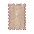 thumbnail image 1 of Chouhan Rugs Natural Jute Pink Scalloped Rug Bohemian Rug Decor Rug Handwoven Rug Custom Rug Decorative Rug, 1 of 6