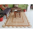 thumbnail image 1 of Chouhan Rugs Natural Jute Scalloped Rug Bohemian Rug Decor Rug Handwoven Rug Custom Rug Decorative Rug, 1 of 5