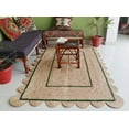 thumbnail image 1 of Chouhan Rugs Natural Jute Scalloped Rug Bohemian Rug Decor Rug Handwoven Rug Custom Rug Decorative Rug, 1 of 5