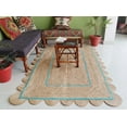thumbnail image 1 of Chouhan Rugs Natural Jute Scalloped Rug Bohemian Rug Decor Rug Handwoven Rug Custom Rug Decorative Rug, 1 of 5