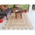thumbnail image 1 of Chouhan Rugs Natural Jute Scalloped Rug Bohemian Rug Decor Rug Handwoven Rug Custom Rug Decorative Rug, 1 of 5