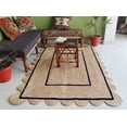 thumbnail image 1 of Chouhan Rugs Natural Jute Scalloped Rug Bohemian Rug Decor Rug Handwoven Rug Custom Rug Decorative Rug, 1 of 5