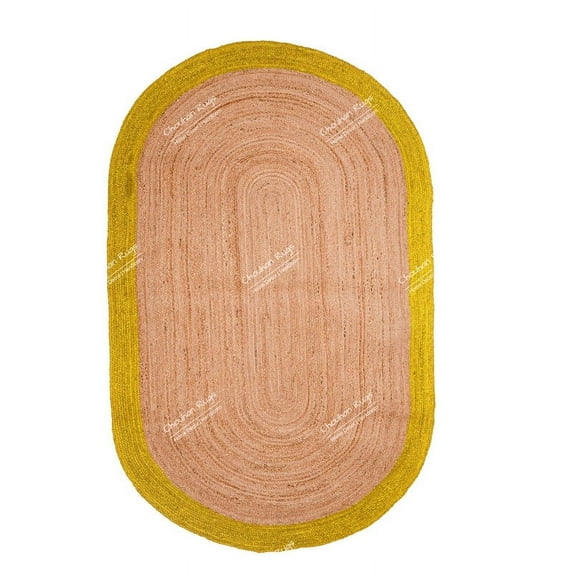 Chouhan Rugs Natural JuteYellow Bordered Rug Bohemian Rug Decor Rug Handwoven Rug Custom Rug Decorative Rug