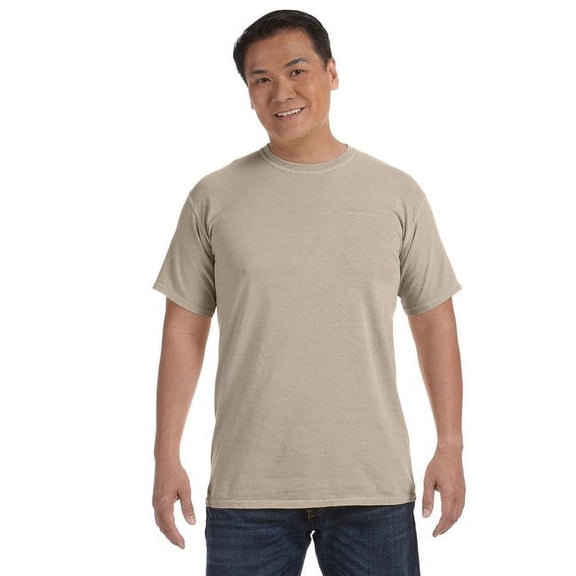 Chouinard Comfort Men's Knit Collar Garment Dye Hem T-Shirt, Style 1717